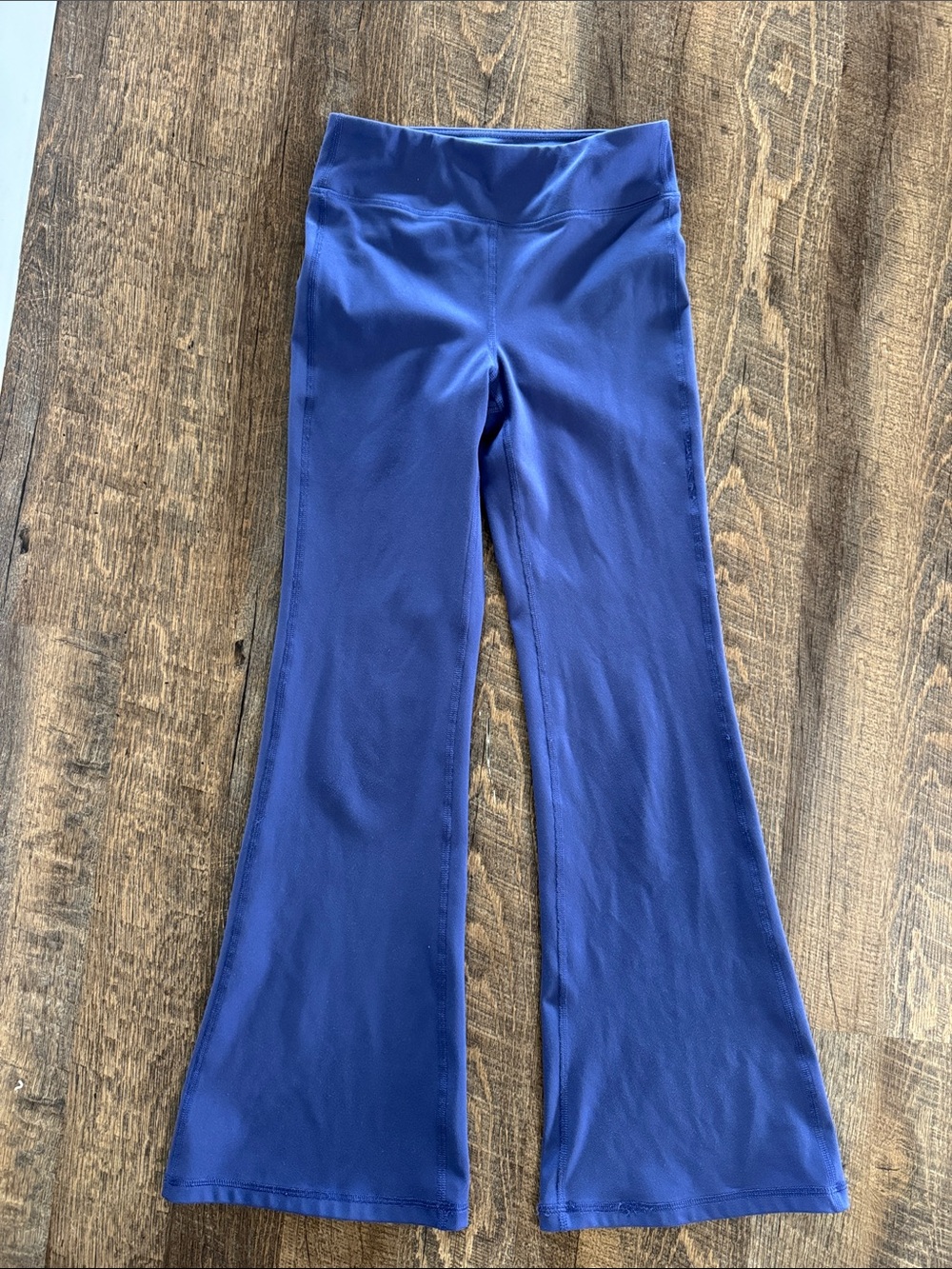 Girls size L High-Waist Flare Leg Active Pants - Blue